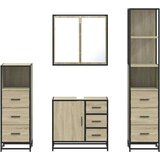 vidaXL 4-dijelni set kupaonskog namještaja boja hrasta sonome drveni | shoptok.hr