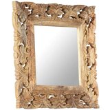 vidaXL Ručno izrezbareno ogledalo smeđe 50 x 50 cm masivno drvo manga | shoptok.hr