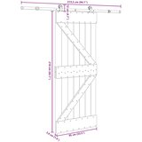  Klizna vrata NARVIK Prirodna i crna 85 x 210 cm (213,5 cm) | Eponuda.ba