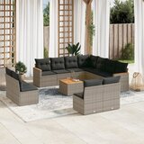 Maison Chic Seti vrtnega pohištva - Vrtna garnitura - Vrtni pohištvo set 12-delna z blazinami siva poli ratan, (21811310) | Shoptok.si