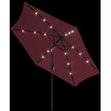  Vrtni suncobran s LED svjetlima i čeličnim stupom 300 cm bordo | Eponuda.ba