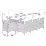 vidaXL vrtna bistro garnitura 9-delna z blazinami rjav poli ratan, (21274689) | Shoptok.si