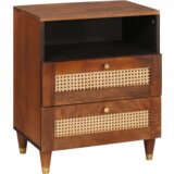 vidaXL Noćni ormarići Smeđa Bambus i masivno drvce manga | shoptok.hr