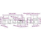  Set vanjskih sofa 7 kom. Bijela i svjetlosiva Poliester | shoptok.hr