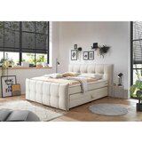 MID.YOU POSTELJA BOXSPRING 160 cm x 200 cm , tekstil, leseni material krem barve | Shoptok.si