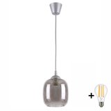 Brilagi LED luster na sajli R GLASS 1xE27/60W/230V prečnik 14 cm srebrna/dimno siva | Eponuda.com