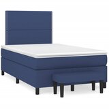vidaXL Box spring postelja z vzmetnico moder 120x200 cm blago, (20893634) Cene