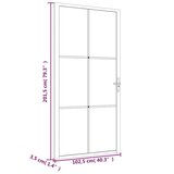  Unutarnja vrata 102,5 x 201,5 cm crna od mat stakla i aluminija | shoptok.hr