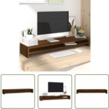 The Living Store Stojalo za zaslon rjavi hrast 100x24x13 cm konstruiran les - Stojalo Za Zaslon, (21738333) | Shoptok.si