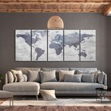  Slika - Concrete World Map (5 Parts) Narrow 200x80 | shoptok.hr