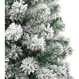 vidaXL Umetno Zložljivo Božično Drevo Zelena in bela 180 cm PVC | Shoptok.si