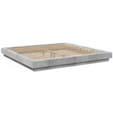 vidaXL Posteljni okvir z LED lučkami betonsko siv 200x200 cm inž. les, (21152056) Cene