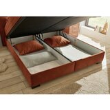MID.YOU POSTELJA Z VZMETNICO 160 cm x 200 cm , tekstil, leseni material barve konjaka | Shoptok.si