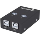 Manhattan USB-A Automatic Sharing Switch, 2x USB-B Ports, 480 Mbps (USB 2.0), Dual Control (Auto-Sensing or Manual), Bus Powered, Hi-Speed USB, inc 1x 1.5m USB-A to USB-B cable, Black, Three Year Warranty | shoptok.hr