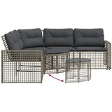  Vrtna sofa s jastucima i tabureom za noge sivi u obliku slova L | shoptok.hr