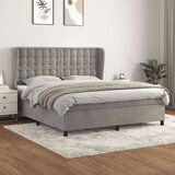 Box spring postelja z vzmetnico svetlo siva 160x200 cm žamet, (20790969) Cene