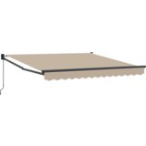 vidaXL Ročna Retraktibilna Tenda Bež 350x250 cm, Tenda za zamenjavo tkanine za okvir 3.5x2.5 m Bež | Shoptok.si