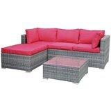 Modern Living lounge garnitura leona rdeča, rjava, 3-Delni set | Shoptok.si