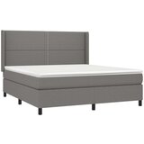  Box spring postelja z vzmetnico temno siva 180x200 cm blago, (20899467) | Shoptok.si