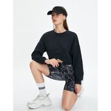Koton Crop Sports Sweatshirt Asymmetrical Cut Modal Cene