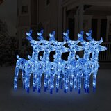 vidaXL Božični severni jeleni 6 kosov moder 240 LED akril | Shoptok.si