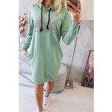 Kesi Dress with reflective print dark mint | shoptok.hr