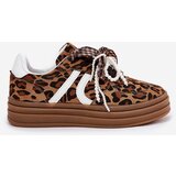 Boto Women's sneakers in leopard print on platform with decorations brown Vinness | Shoptok.si