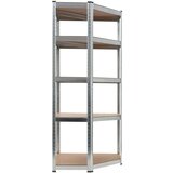 vidaXL Polica za shranjevanje jeklo in MDF 75x75x180 cm srebrna | Shoptok.si