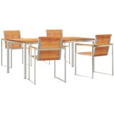 vidaXL set za blagovanje u vrtu od 5 komada od punog bagremovog drveta, vanjski blagovaonski stol 180x90x75 cm od punog bagremovog drveta Cijene