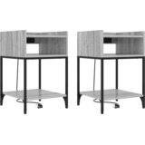 vidaXL Nočne omarice 2 pcs Siva sonoma 40 x 40 x 61 cm Konstruiran les | Shoptok.si
