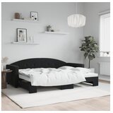 vidaXL Izvlečna dnevna postelja črna 80x200 cm žamet | Shoptok.si