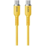 WDC-11 kabl 3.1 usb tip c m/m 1.2m, za super brzo punjenje 100W/480Mbps, silicon soft, žuti