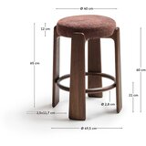 Kave Home Rjav/v temni naravni barvi barsko stol iz masivnega jesena (višina sedeža 65 cm) Granite – | Shoptok.si