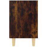  Nočna omarica z lesenimi nogami dimljeni hrast 40x30x50 cm, (20624134) | Shoptok.si