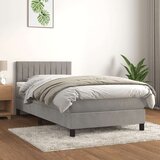 Box spring postelja z vzmetnico svetlo siva 90x200 cm žamet, (20723598) | Shoptok.si
