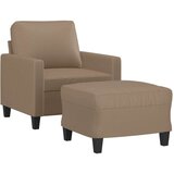  Fotelja s tabureom boja cappuccina 60 cm od umjetne kože | shoptok.hr