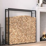 vidaXL Stalak za drva za ogrjev mat crni 110x28x116 cm čelični | shoptok.hr