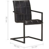 vidaXL Konzolne blagovaonske stolice od prave kože 4 kom crne - Crna 4 Model 4 | shoptok.hr