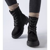 Gemre Black ankle boots workers hiking boots on a massive sole Riel | Shoptok.si