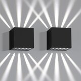 Nettlife 2 kosa LED stenska svetilka Notranja & Zunanja - Črna Zunanja svetilka IP65 Vodotesna Zunanja 3000K Hladno bela Gor Dol 10W, (22136328) | Shoptok.si