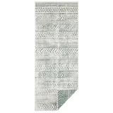 Zeleno-krem zunanja preproga Biri, 80 x 350 cm