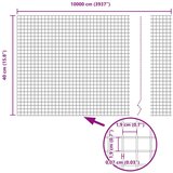  Zavarena žičana ograda sa 44 U stupova Siva 0.4x100 m Čelik | shoptok.hr