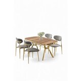 Hanah home Set trpezarijskog stola i stolica (5 delova) Olya Hrast Gold Grey | Eponuda.com