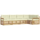 vidaXL Zunanja garnitura za sedenje 6 pcs Bela in krem Poliester, (5000279649) | Shoptok.si