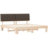  Krevetni okvir s tapiciranim uzglavljem Sivo-smeđa 200 x 200 cm | shoptok.hr
