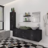 Maison Chic Komplet kopalniškega pohištva - Kopalniški sestavi 11delni z umivalnikom in pipo črn, (21787116) | Shoptok.si