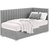 Ghado Sivi kutni dječji krevet s prostorom za odlaganje s madracem 90x200 cm Snugi - | shoptok.hr