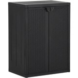 vidaXL Vrtni ormarić za pohranu crni 65 x 45 x 88 cm PP ratan Cijene