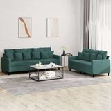  2-dijelni set sofa s jastucima tamnozeleni baršunasti Cijene