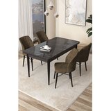 Hanah home Set Trpezarijski sto i 4 stolice Arp, smeđe-crna | Eponuda.ba